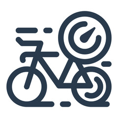 Time Trial in Bike Race Vector Icon Illustration
