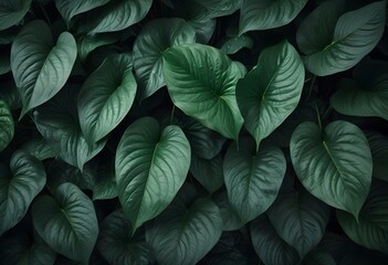 leaves of Spathiphyllum cannibalism, abstract dark green texture, nature background, tropical leaf