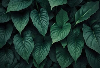 leaves of Spathiphyllum cannibalism, abstract dark green texture, nature background, tropical leaf