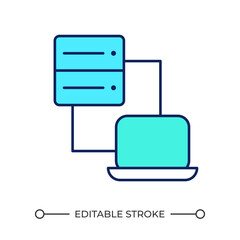 Extranet RGB color icon. Access to server. Computing infrastructure. Server connectivity. Data processing. Isolated vector illustration. Simple filled line drawing. Editable stroke