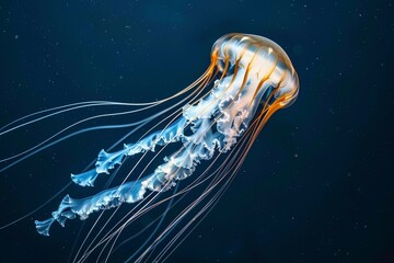 Beautiful transparent jellyfish in the sea