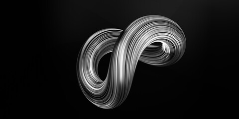 black and white abstract background. 3D render. Wallpaper with abstract stripe