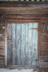Old door in a wooden shed