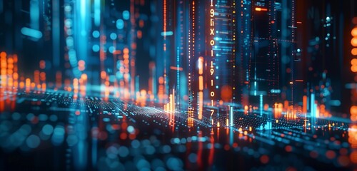 Abstract background, Double exposure of virtual creative financial diagram on contemporary business center exterior background