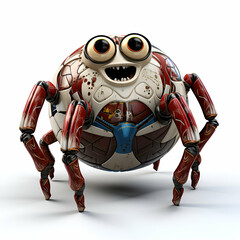 3D Render of a Robot with a funny expression on his face