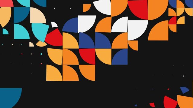 Captivating abstract geometric background featuring a mosaic of vibrant shades and shapes that seamlessly blend to create a modern and dynamic design