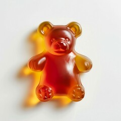 Colorful Jelly Bear on White Background. Generative ai