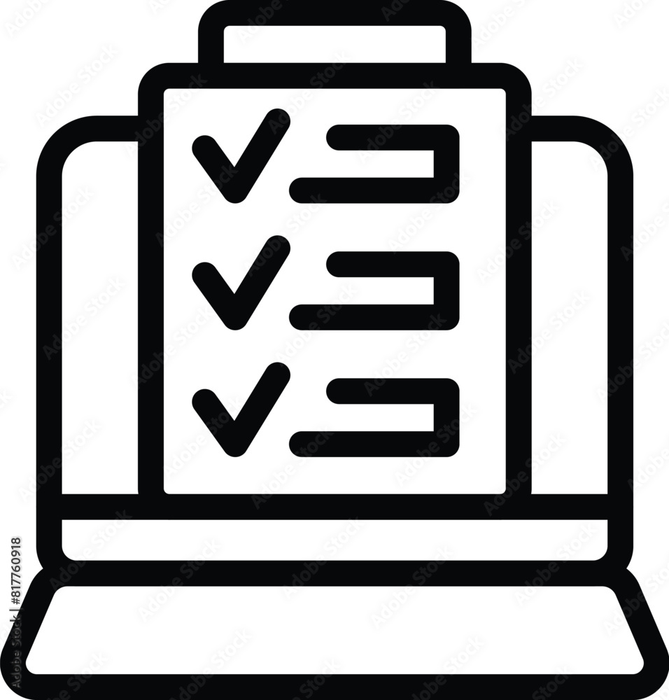 Poster customer service page icon outline vector. solved questions checklist. faq information tips