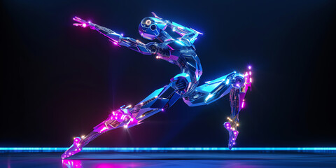 Fototapeta premium Capture the intricate movements of a robotic ballet dancer with sleek