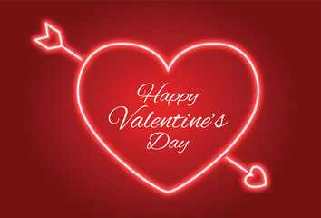 Vector illustration of a Valentine 's-themed graphic with an arrow in a heart