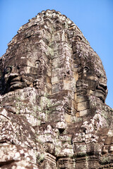Fototapeta premium Tower Of Bayon Temple In Siem Reap, Cambodia. Bayon Temple Is The Heart Of The Ancient City Of Angkor Thom In Siem Reap.