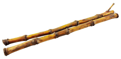 Stack of cut bamboo logs, cut out - stock png.