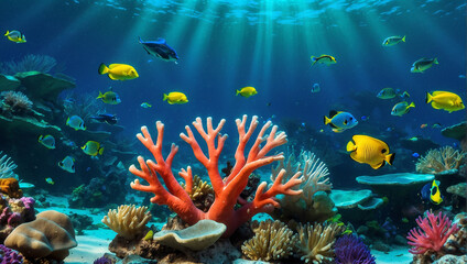 Obraz premium The water is clear and blue.