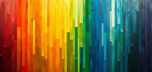 Abstract background, spectrum of colors in geometric striped pattern, incorporating every shade of the rainbow 