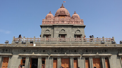 View of Sri Swamy Vivekananda Rock Memorial, Kanyakumari, Tamil Nadu, India.