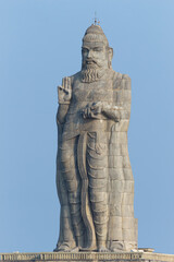 Beautiful Statue of Tamil Poet and Philosopher Thiruvalluvar, built in sea of 41meter Tall, Kanyakumari, Tamil Nadu, India.