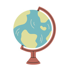 World globe with stand  on white background.