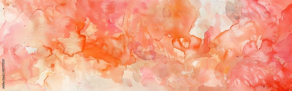Poster a painting of a pink background with orange and white splatters. the painting is abstract and has a 