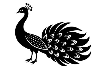 peacock vector silhouette illustration