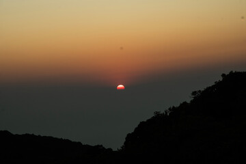 sunset over the mountains