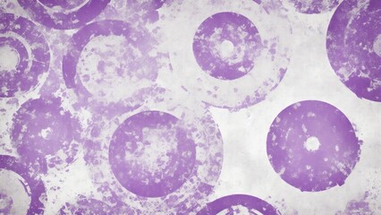 Purple abstract background with white circle rings in faded distressed vintage grunge texture design