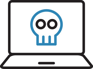 Laptop Malware Icon
