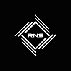 RNS logo. R N S design. White RNS letter. RNS, R N S letter logo design. R N S letter logo design in FIVE, FOUR, THREE, style. letter logo set in one artboard. R N S letter logo vector design.