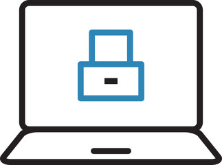 Laptop and Lock Icon
