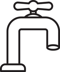 Faucet and Water Tap Icon
