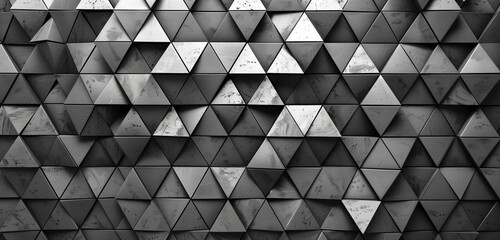 Obraz premium Abstract background with interlocking triangles to create intricate geometric patterns in black and white