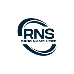 RNS logo. R N S design. White RNS letter. RNS, R N S letter logo design. R N S letter logo design in FIVE, FOUR, THREE, style. letter logo set in one artboard. R N S letter logo vector design.