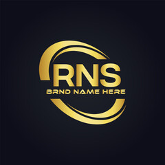 RNS logo. R N S design. White RNS letter. RNS, R N S letter logo design. R N S letter logo design in FIVE, FOUR, THREE, style. letter logo set in one artboard. R N S letter logo vector design.