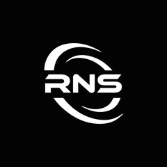 RNS logo. R N S design. White RNS letter. RNS, R N S letter logo design. R N S letter logo design in FIVE, FOUR, THREE, style. letter logo set in one artboard. R N S letter logo vector design.