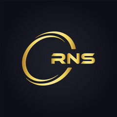 RNS logo. R N S design. White RNS letter. RNS, R N S letter logo design. R N S letter logo design in FIVE, FOUR, THREE, style. letter logo set in one artboard. R N S letter logo vector design.