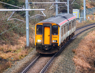 Obraz premium Train on the Valley Line, South Wales