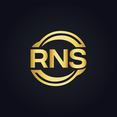 RNS logo. R N S design. White RNS letter. RNS, R N S letter logo design. R N S letter logo design in FIVE, FOUR, THREE, style. letter logo set in one artboard. R N S letter logo vector design.