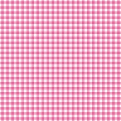 Pink vichy check, or gingham, print background. Seamless, or repeat, pattern. Fabric texture visible.
