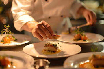Professional chef cooking in a luxury restaurant