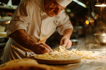 Professional chef cooking in a luxury restaurant