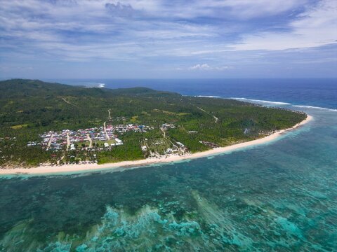 Aerial view of Alegria Beach, Siargao Island, Philippines