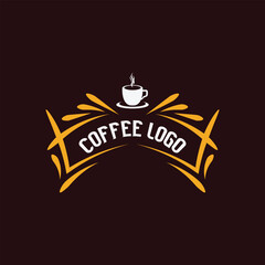Coffee shop logo vector design in vintage style isolated