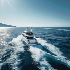 Luxury yacht sailing in the ocean