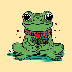 green frog on a leaf