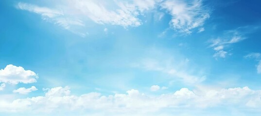 Bright Blue Sky with White Clouds..