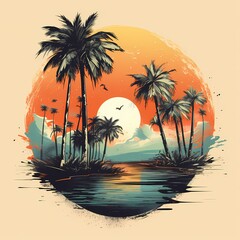 palm tree logo illustration