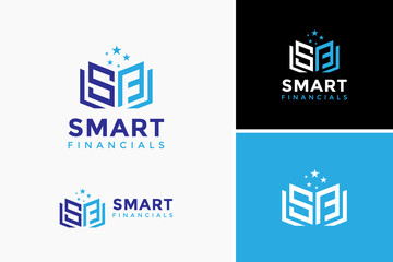 Vector letter S F Education logo design template