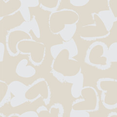 Neutral Colour Heart shape seamless pattern design