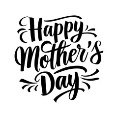 Happy mothers day hand drawn lettering isolated