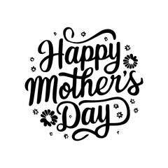 Happy mothers day hand drawn lettering isolated