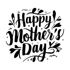Happy mothers day hand drawn lettering isolated